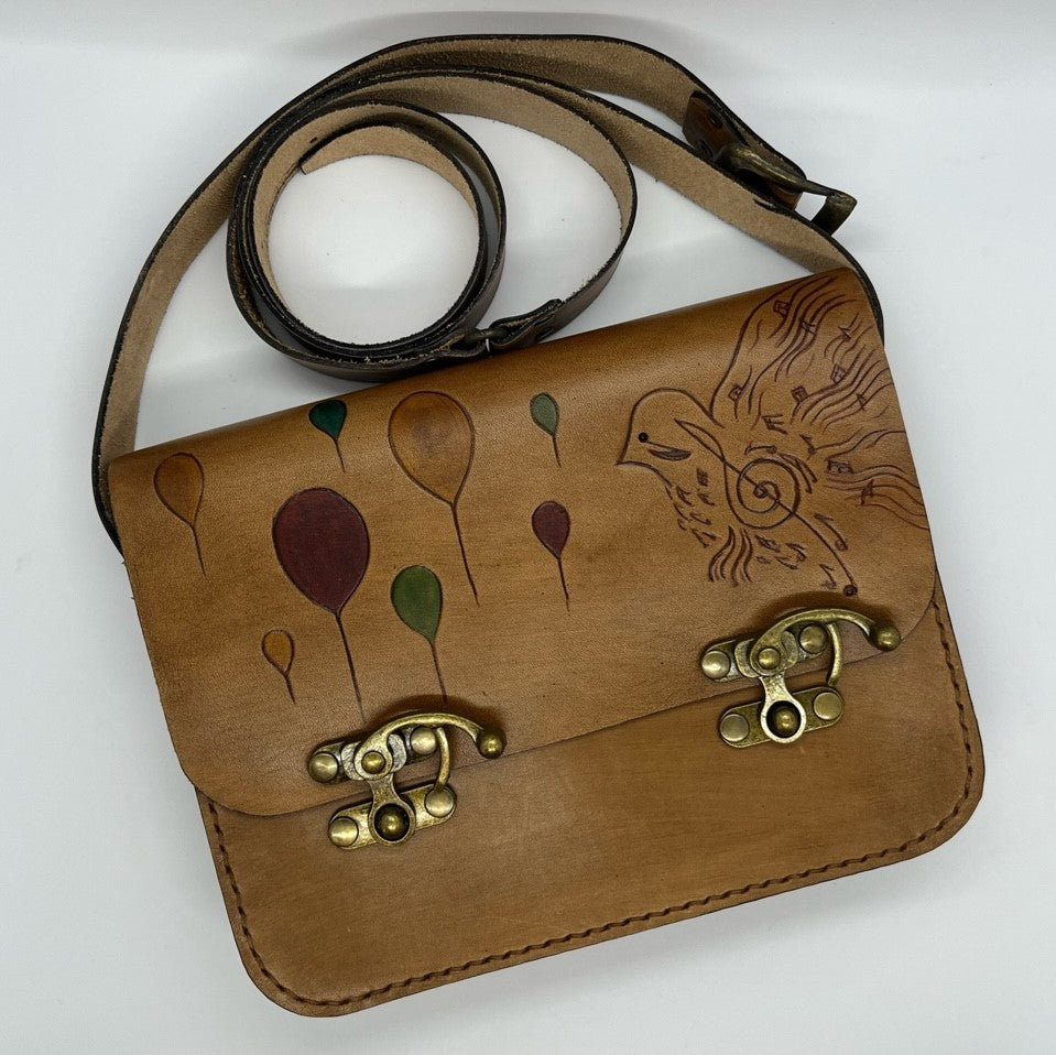 Musik Hand Tasche schick aus Natur Leder