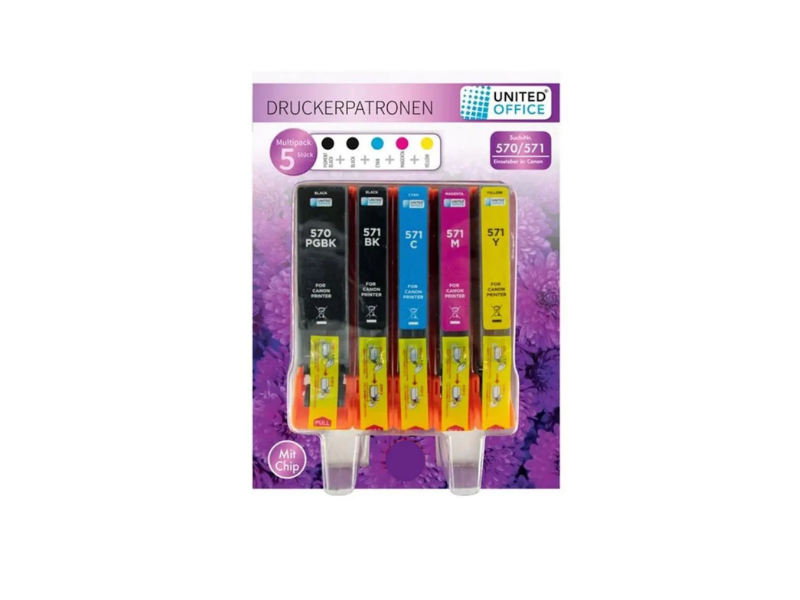 Druckerpatronen Multipack, 5 Stück, Nr. 570/571 geeignet für Canon