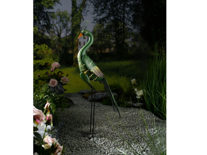 Garden decoration bird solar LED, with 2 ground spikes