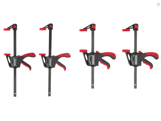 Quick-release clamp sets, with ergonomic handles