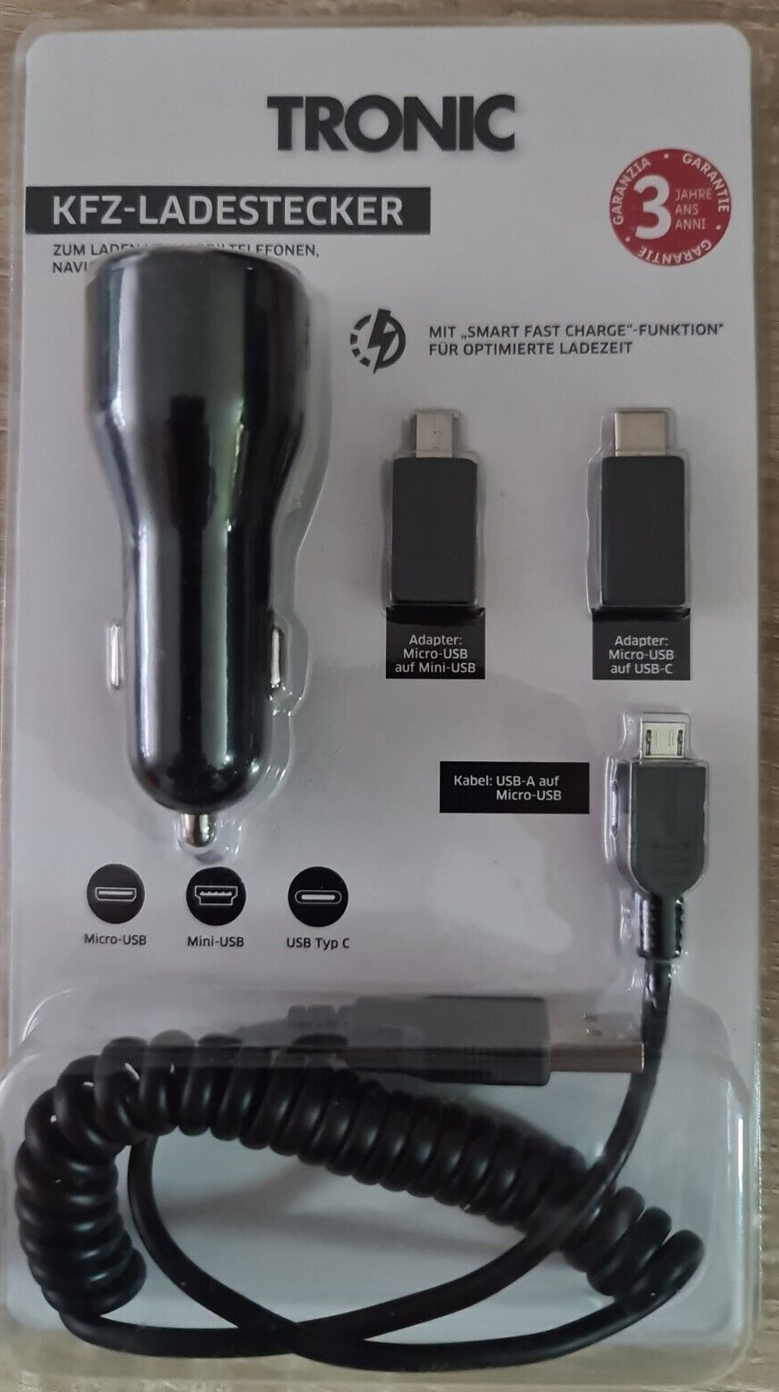 Auto KFZ Ladegerät USB Typ-C Handy Tablet Ladekabel Kabel Lade Gerät  Ladeadapter