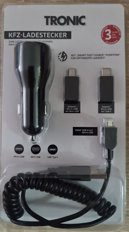 Handy Lade Kabel Set für Auto KFZ Ladestecker